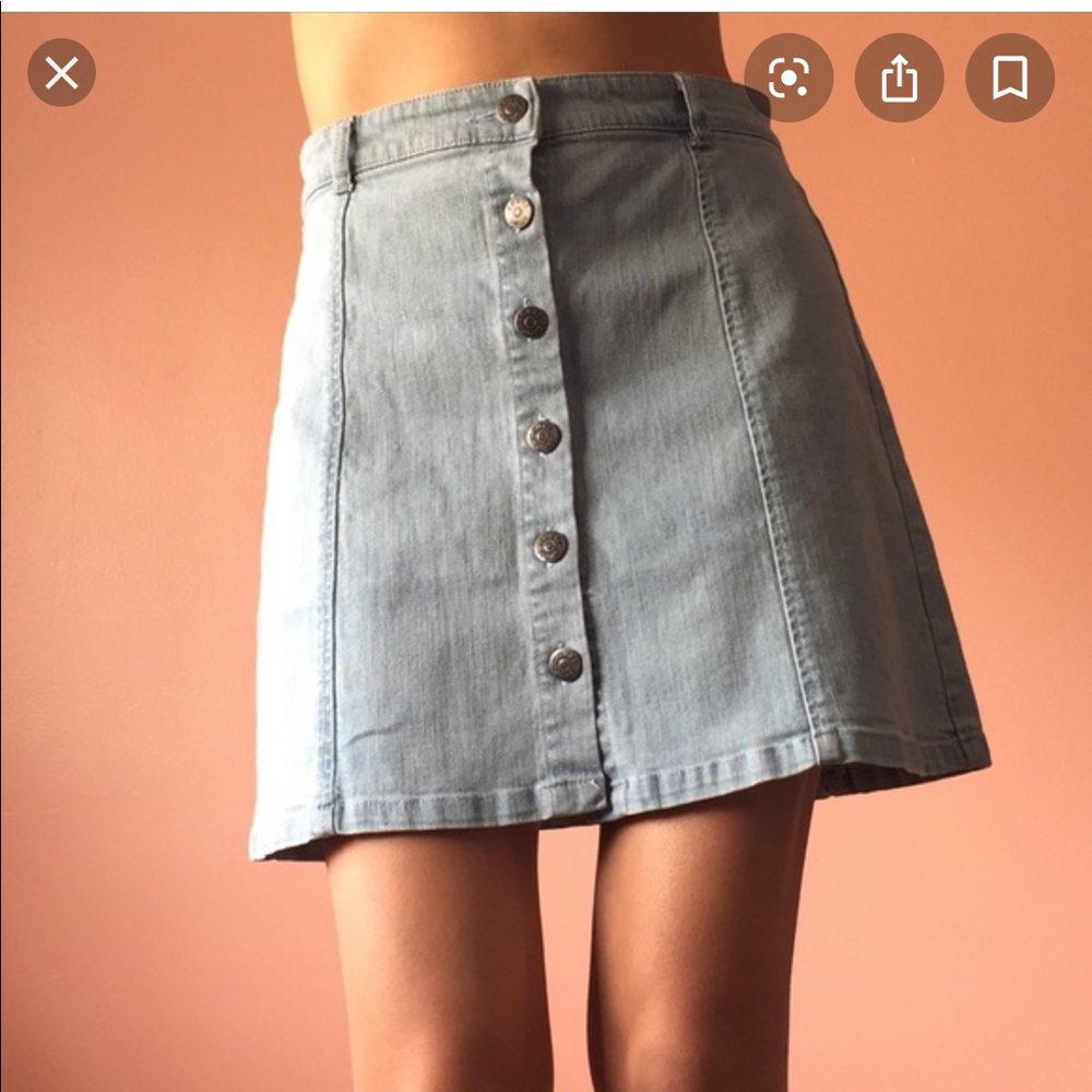Courtshop Light Denim Button Up Skirt